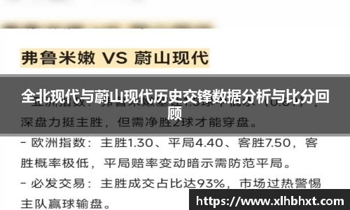 全北现代与蔚山现代历史交锋数据分析与比分回顾